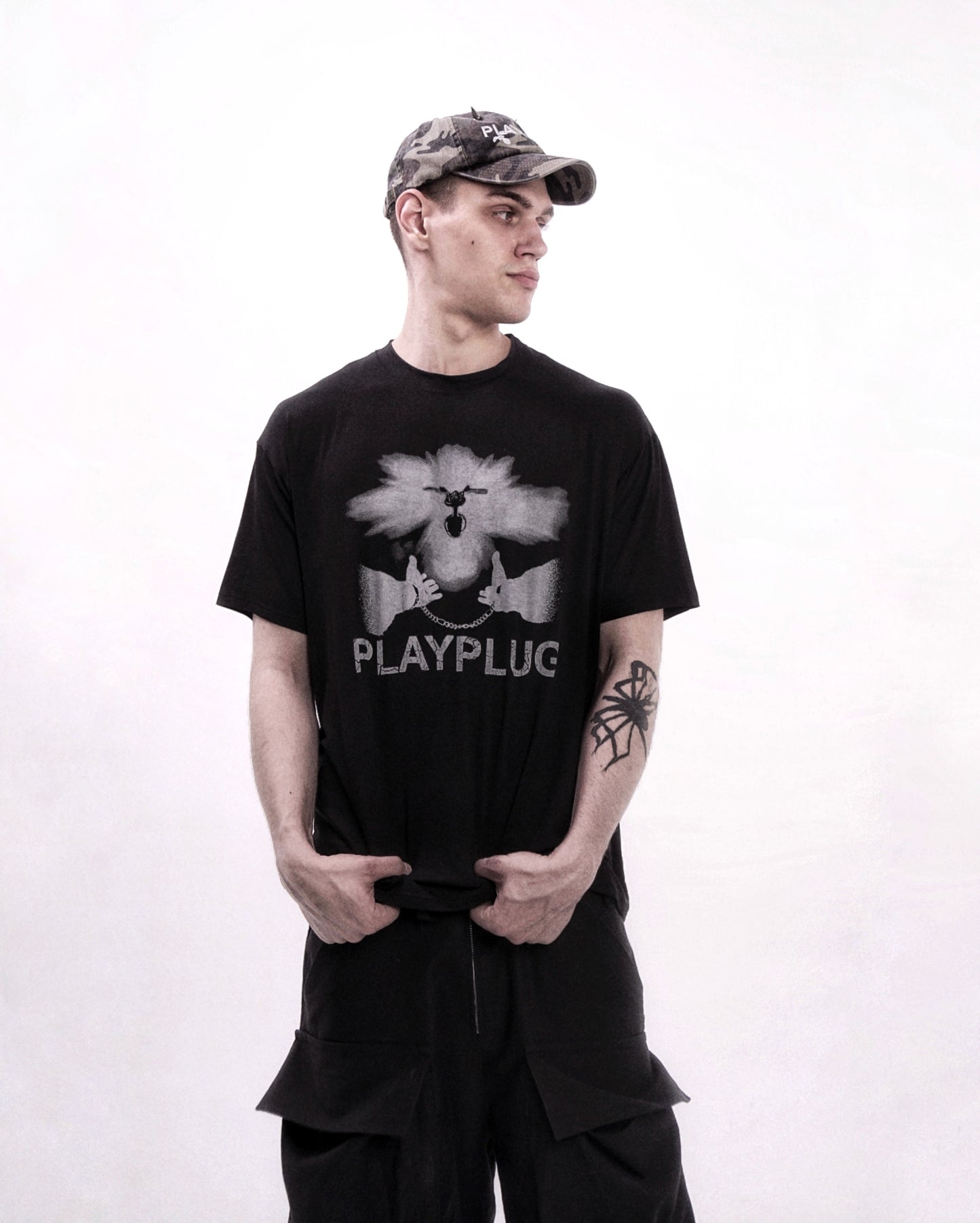 "PLAYPLUG" Black T-Shirt