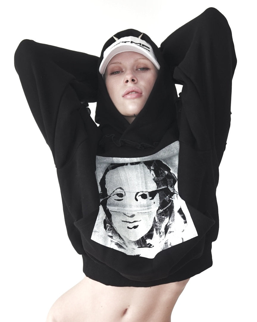 "LISA" White Square Hoodie