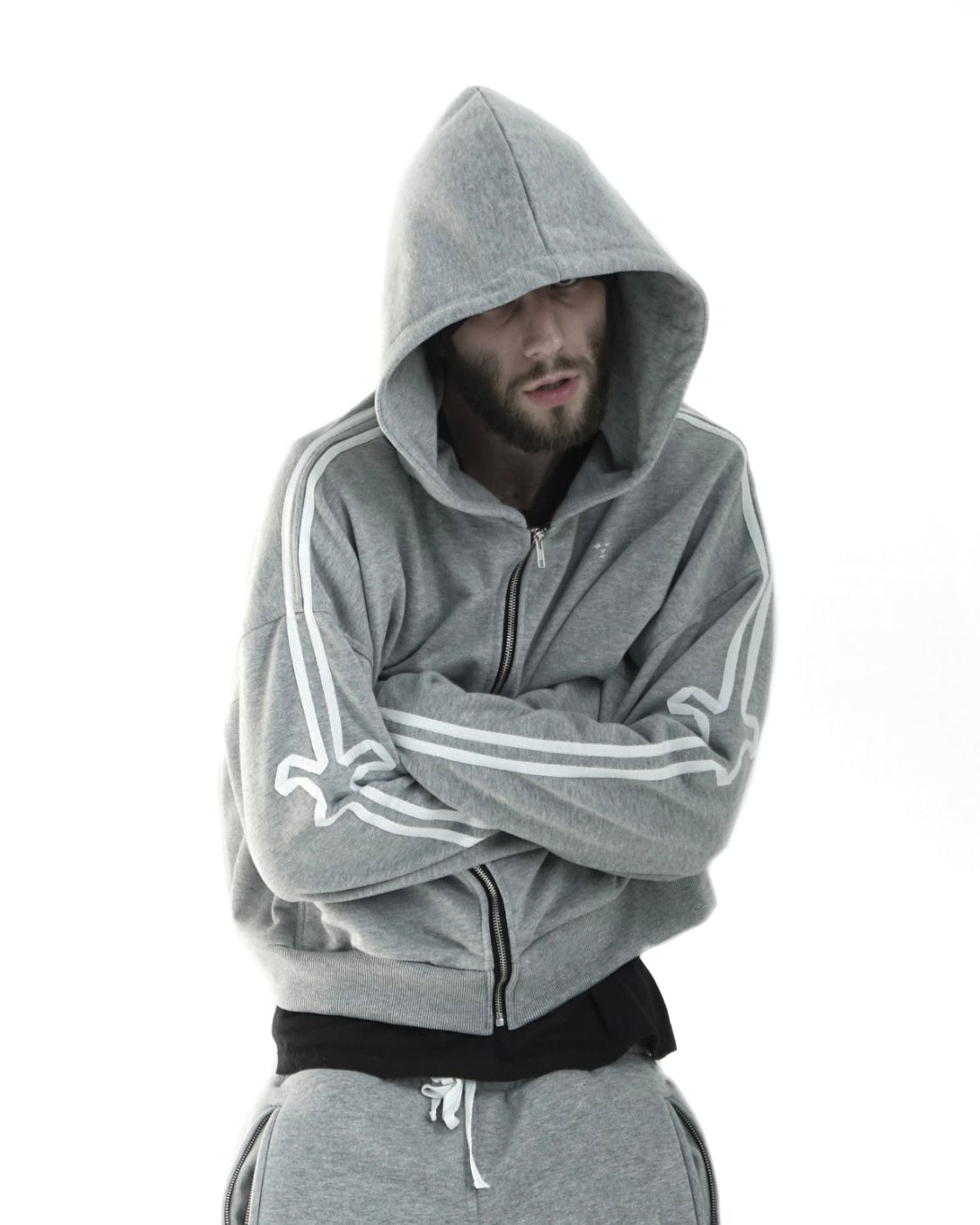 &quot;TMP&quot; Gray Zip-Hoodie