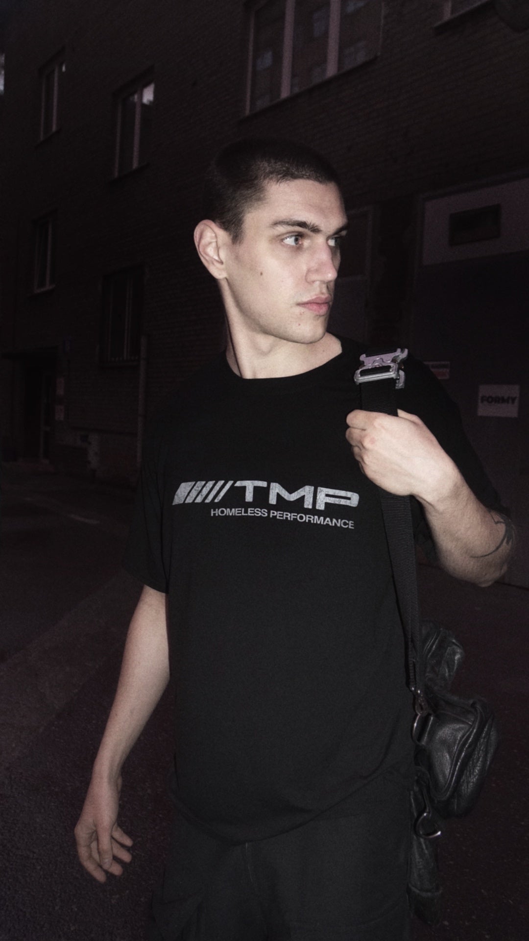 "TEARSMONEYPROD" Black T-Shirt